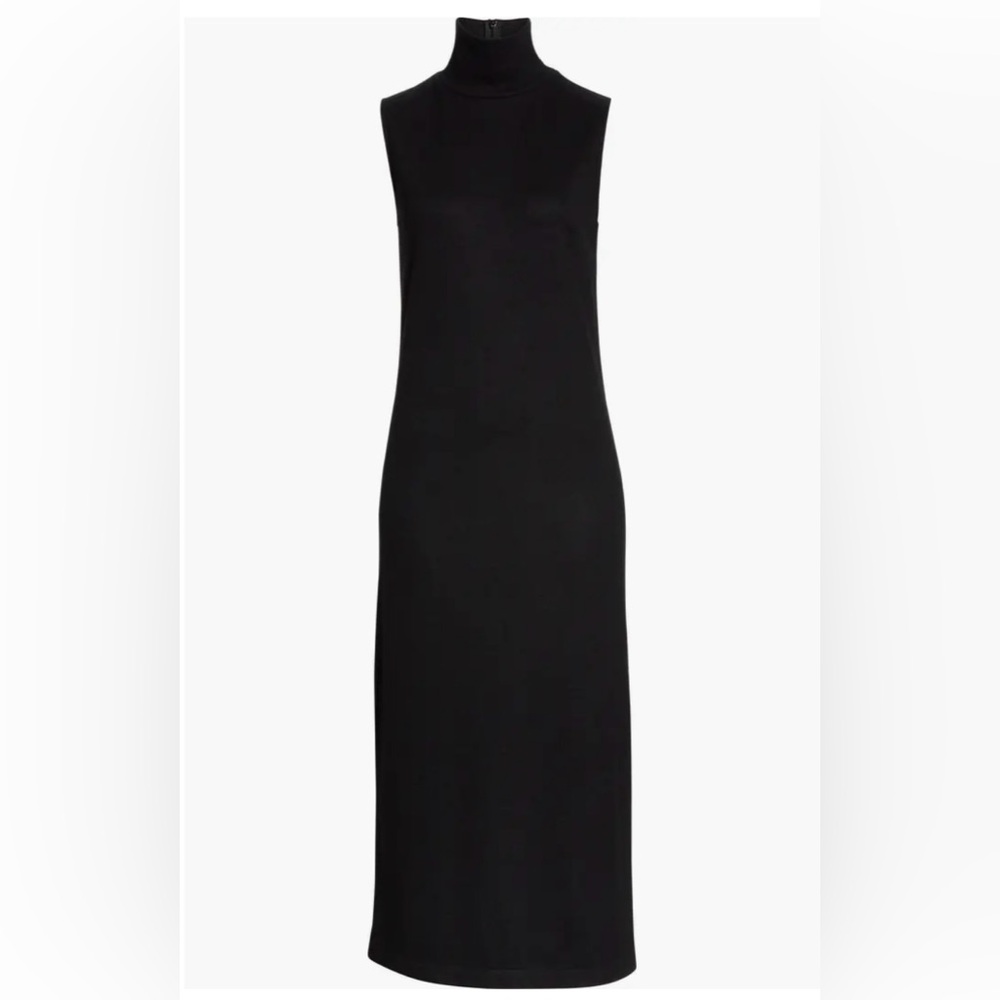 VINCE Wool Blend Black Turtleneck Dress